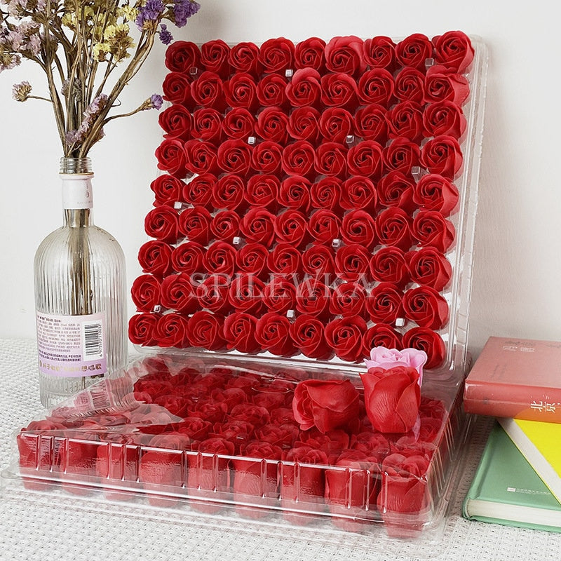 81Pcs/lot Artificial Flower Floral Scented Rose Flower Head Wedding Christmas&#39;s Mother&#39;s Valentine&#39;S Day Decor Soap Flowers Gift - Executive-Skincare