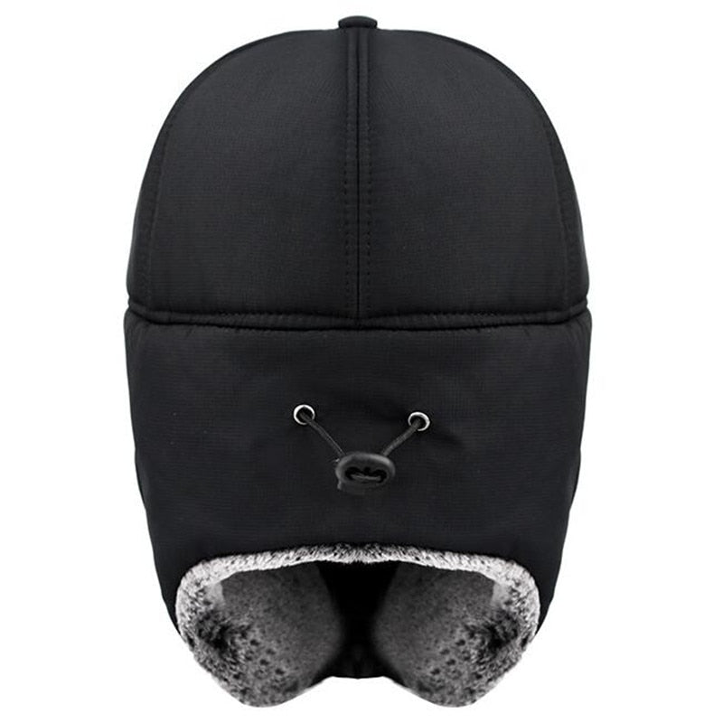 Trend Winter Thermal Bomber Hats Men Women Fashion Ear Protection Face Windproof Ski Cap Velvet Thicken Couple Hat - Executive-Skincare