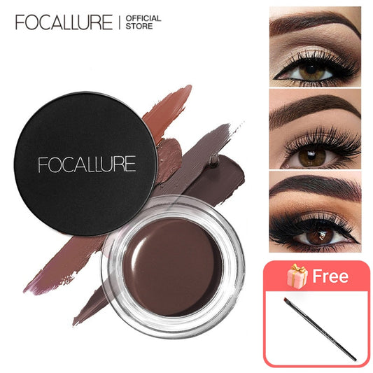 FOCALLURE 5 Colors Eyebrow Brow Gel Makeup Waterproof Dyed Enhancers Tint With Brow Brush Tools Cosmetics - Executive-Skincare