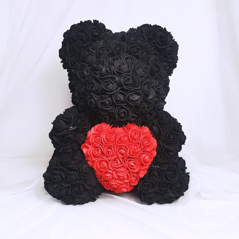 25/40cm Rose Bear Artificial Flowers Girlfriend Anniversary Christmas Valentine&#39;s Day Gift Birthday Present For Wedding Party - Executive-Skincare