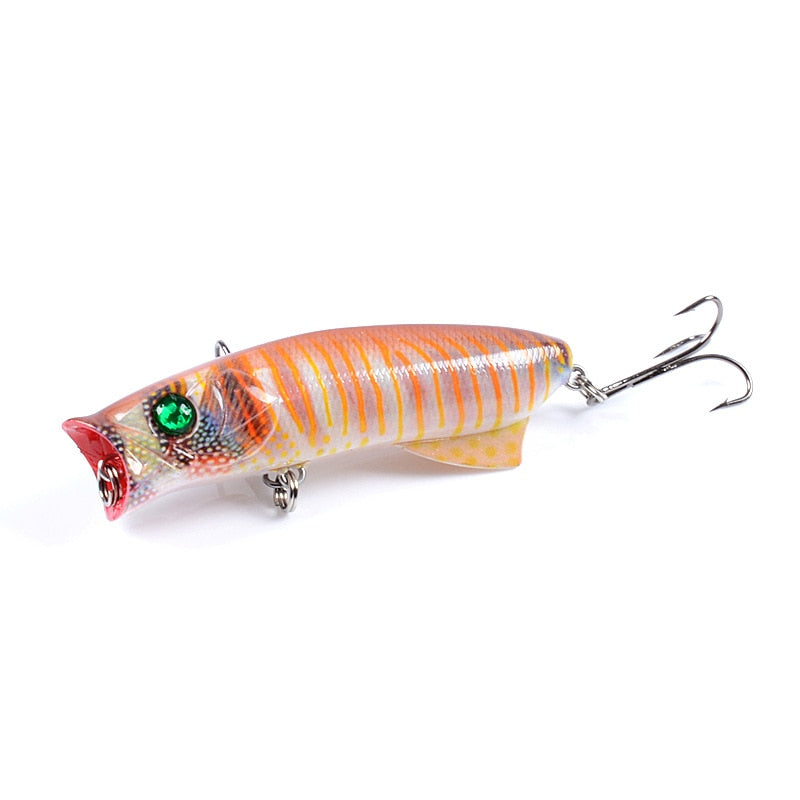 1pc Floathing Lure Topwater 3D Printed Popper Fishing Lure 7.8cm 11.5g Hard Bait Plastic Fishing Tackle Crankbait 7 Colors - Executive-Skincare