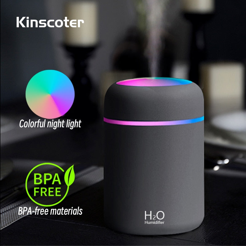 300ml H2O Air Humidifier Portable Mini USB Aroma Diffuser With Cool Mist For Bedroom Home Car Plants Purifier Humificador - Executive Quality Store