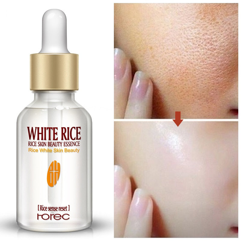 White Rice Whitening Face Serum Shrink Pore Acne Treatment Moisturizing Nourishing Liquid Essence Facial Skin Care Serum 15ml - Executive-Skincare