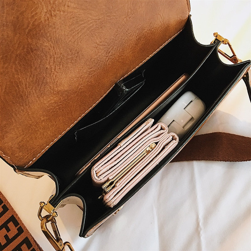 New Brand Small Cross Body Women Bags PU Leather Mini Bags Mobile Phone Letter Print Flap Cover Women Messenger Bags Clutches - Executive-Skincare