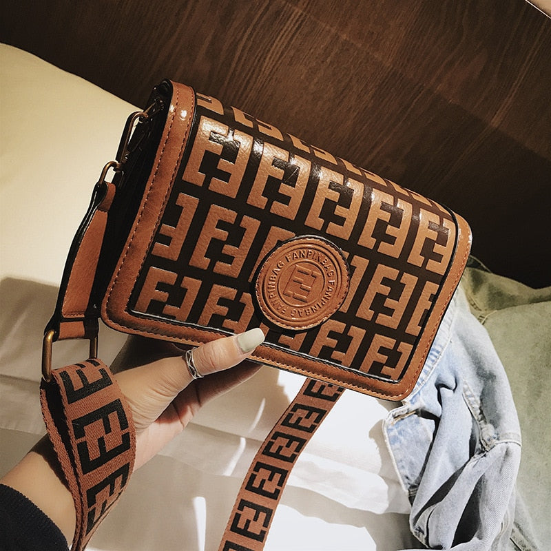 New Brand Small Cross Body Women Bags PU Leather Mini Bags Mobile Phone Letter Print Flap Cover Women Messenger Bags Clutches - Executive-Skincare