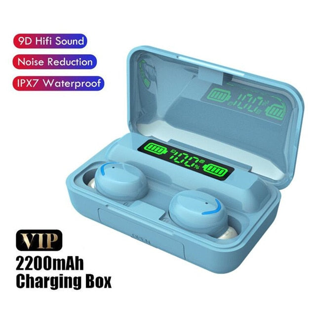 TWS Bluetooth Earphones 2200mAh Charging Box Wireless Headphone Fone Stereo Wireless Headset with Mic Sports Waterproof Earbuds - Executive-Skincare