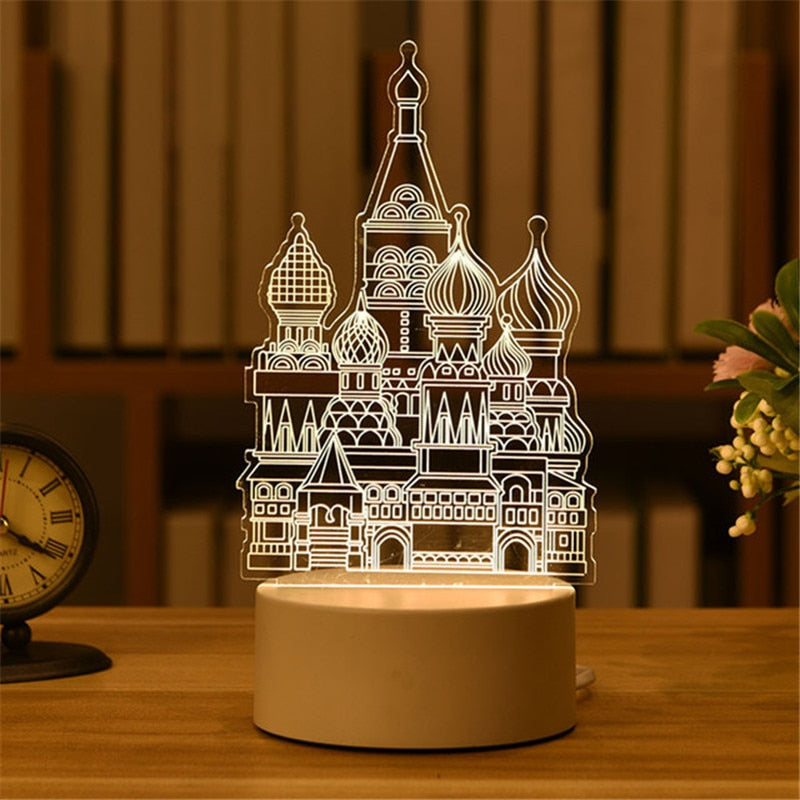 Romantic Love 3D Acrylic Led Lamp for Home Children&#39;s Night Light Table Lamp Birthday Party Decor Valentine&#39;s Day Bedside Lamp - Executive-Skincare