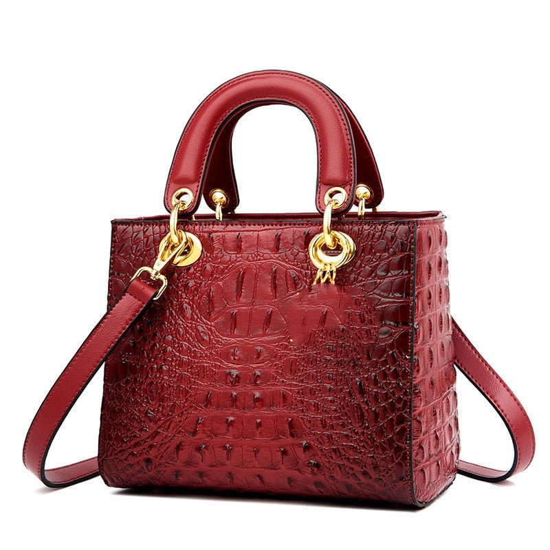 2022 High Quality Luxury Brand Designer Leather Shoulder Bag for Women Hand Bag Crocodile Totes Purses Ladies Messenger Handbag - Executive-Skincare