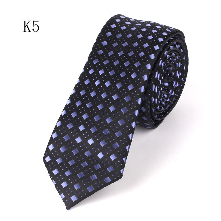 New Men&#39;s Casual Slim Ties Classic Polyester Woven Party Neckties Fashion Plaid Dots Man Neck Tie For Wedding Business Male Tie - Executive-Skincare