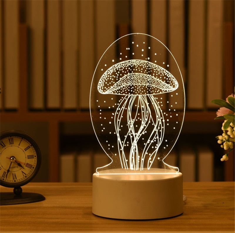 Romantic Love 3D Acrylic Led Lamp for Home Children&#39;s Night Light Table Lamp Birthday Party Decor Valentine&#39;s Day Bedside Lamp - Executive-Skincare