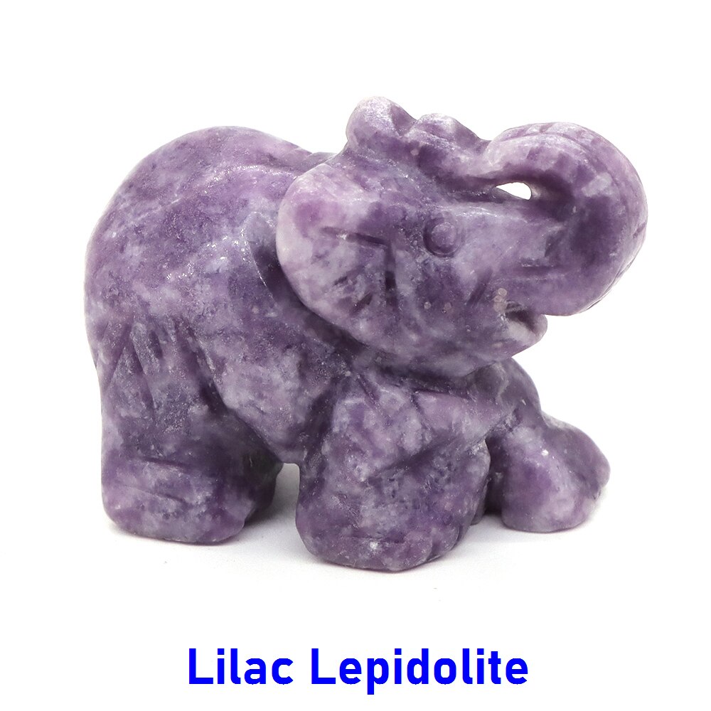 Elephant Statue Natural Gemstone Carved Healing Crystal Amethyst Quartz Animals Figurine Reiki Stones Lucky Decoration Wholesale - Executive-Skincare