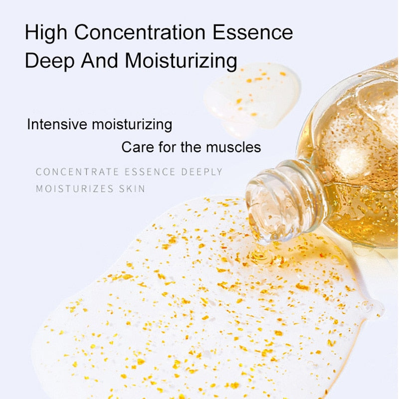 50ml 100ml 24K Gold Face Serum Brightening Skin Tone Hyaluronic Acid Moisturizing Essence Anti wrinkle Whiten Gold Skin Care - Executive-Skincare