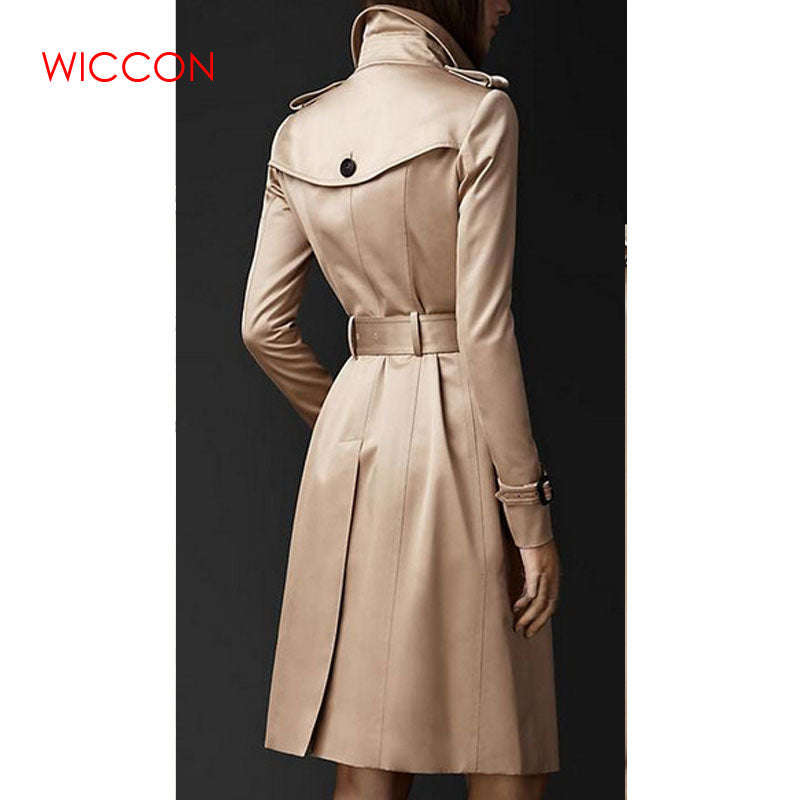 High Quality Women Trench Coat Long Windbreaker Fashion Trend Double-Breasted Slim Long Trench 2022 Spring New - Executive-Skincare