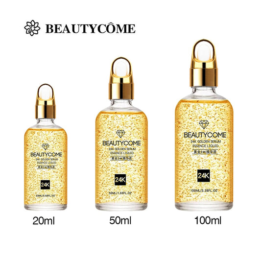 50ml 100ml 24K Gold Face Serum Brightening Skin Tone Hyaluronic Acid Moisturizing Essence Anti wrinkle Whiten Gold Skin Care - Executive-Skincare