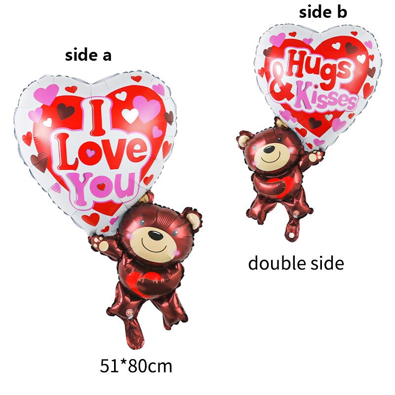 91*67cm Bear Balloon Aluminum Film Balloons Single Girl Wedding Baby Shower Decoration Birthday Valentine&#39;s Party Supplies - Executive-Skincare