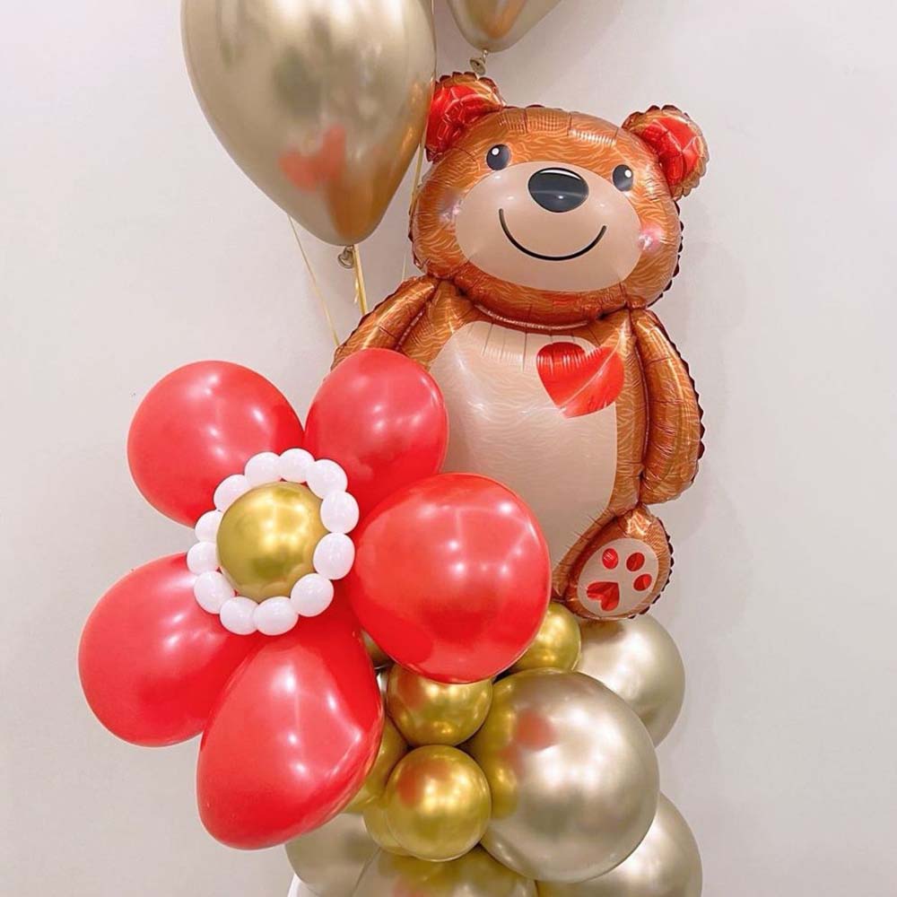 5pcs Love Bear Balloon include Big Bear Balloon and Mini Bear Balloon Birthday Valentines Party Wedding Decoration Bear Balloon - Executive-Skincare