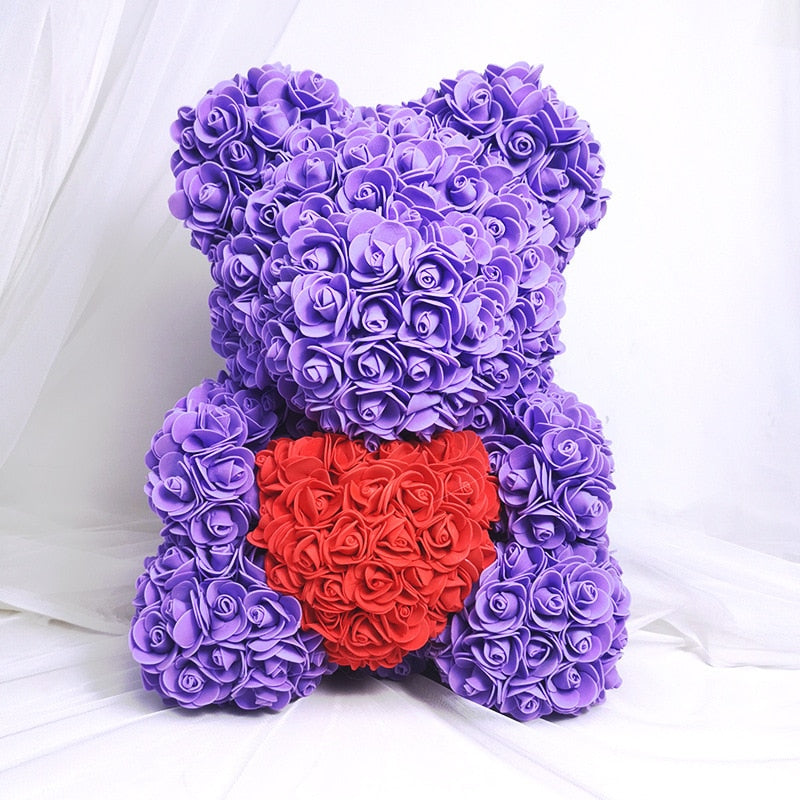 25/40cm Rose Bear Artificial Flowers Girlfriend Anniversary Christmas Valentine&#39;s Day Gift Birthday Present For Wedding Party - Executive-Skincare