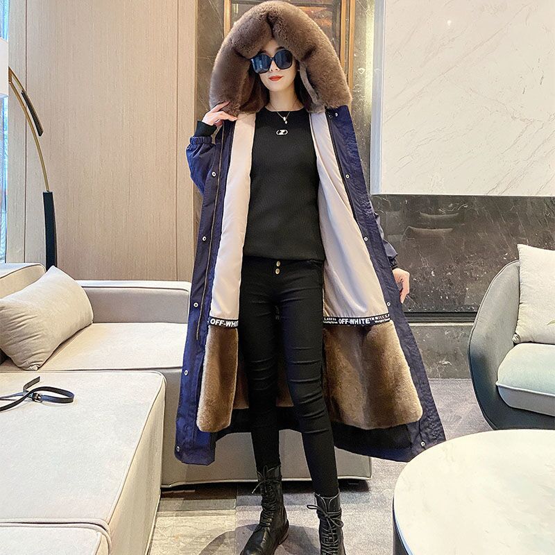 Women Winter Parkas 2022 New Female Premium Quality Overcoat Thicken Fashion Coat Imitate Fox Fur Collar Long Jacket A576 - Executive-Skincare