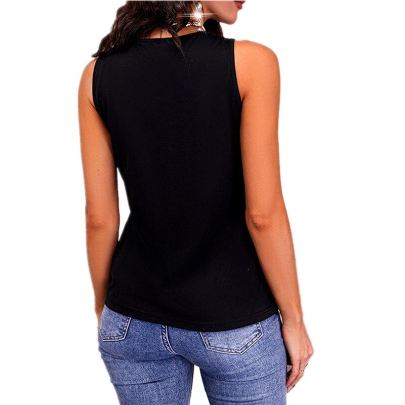 2022 Summer Women Solid Color Sequin Sleeveless Tank Top T-Shirt Casual Sexy V Neck Loose Off Shoulder Vest Tees Shirt Pullover - Executive-Skincare