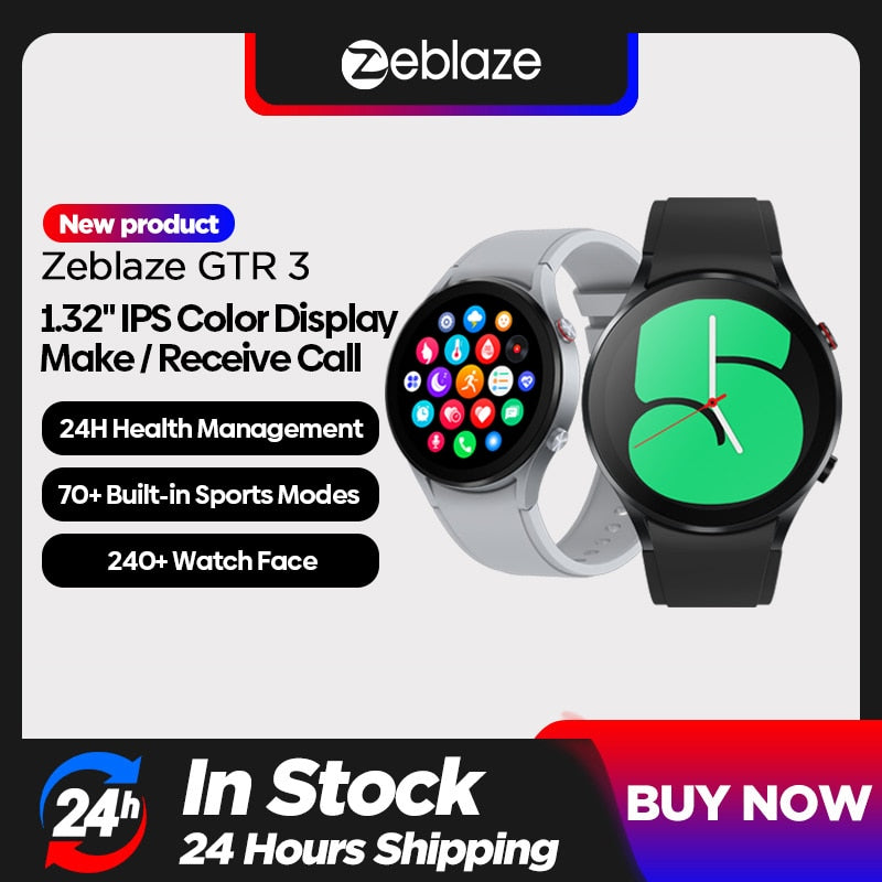 Zeblaze GTR 3 Smart Watch 1.32&#39;&#39; IPS Display Voice Calling 24H Health Monitor 240+ Watch Faces 70+ Sports Modes Watch for man - Executive-Skincare