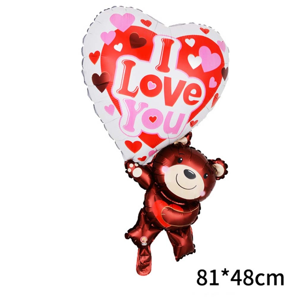 Big Bear Foil Balloon Love Heart Bear Balloon Red Rose Balloon Baby Shower Wedding Decor Birthday Valentine's Day Party Supplies - Executive-Skincare