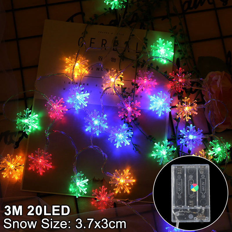 Snowflake Led Light Christmas Decorations For Home Hanging Garland - Executive-Skincare