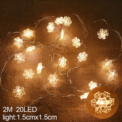 Snowflake Led Light Christmas Decorations For Home Hanging Garland - Executive-Skincare