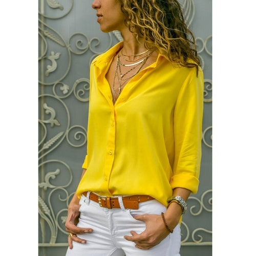 Spring Autumn  Casual Blouse Long Sleeve Elegant Women Tops Single