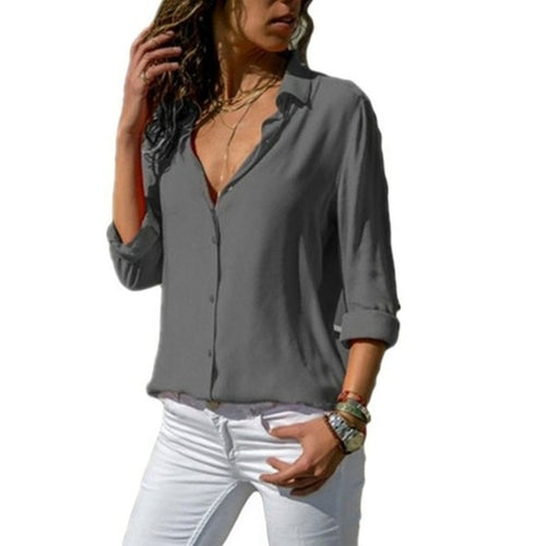 Spring Autumn  Casual Blouse Long Sleeve Elegant Women Tops Single