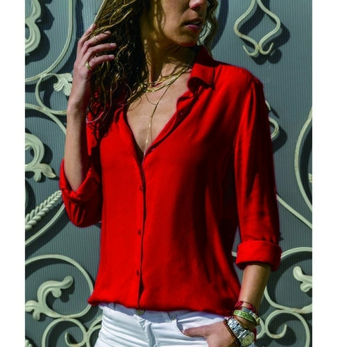 Spring Autumn  Casual Blouse Long Sleeve Elegant Women Tops Single