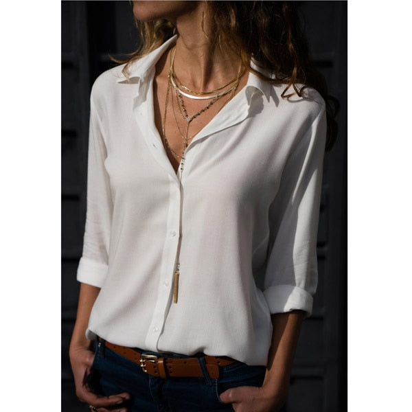 Spring Autumn  Casual Blouse Long Sleeve Elegant Women Tops Single