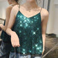 Summer 2021 New Sexy Glittering Sequin V neck Sling Vest Women's Short - Executive-Skincare