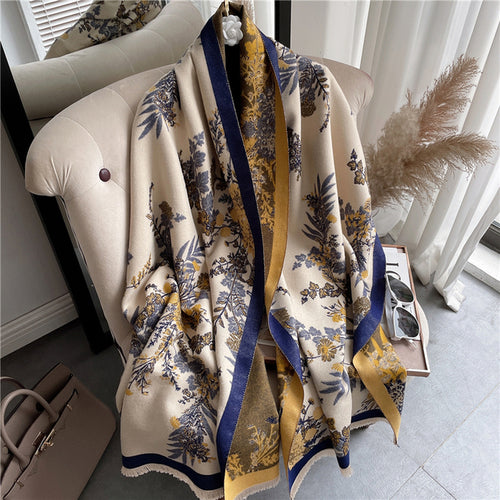 Thick Cashmere Scarf Hijab for Women Print Double sided Solid Pashmina - Executive-Skincare