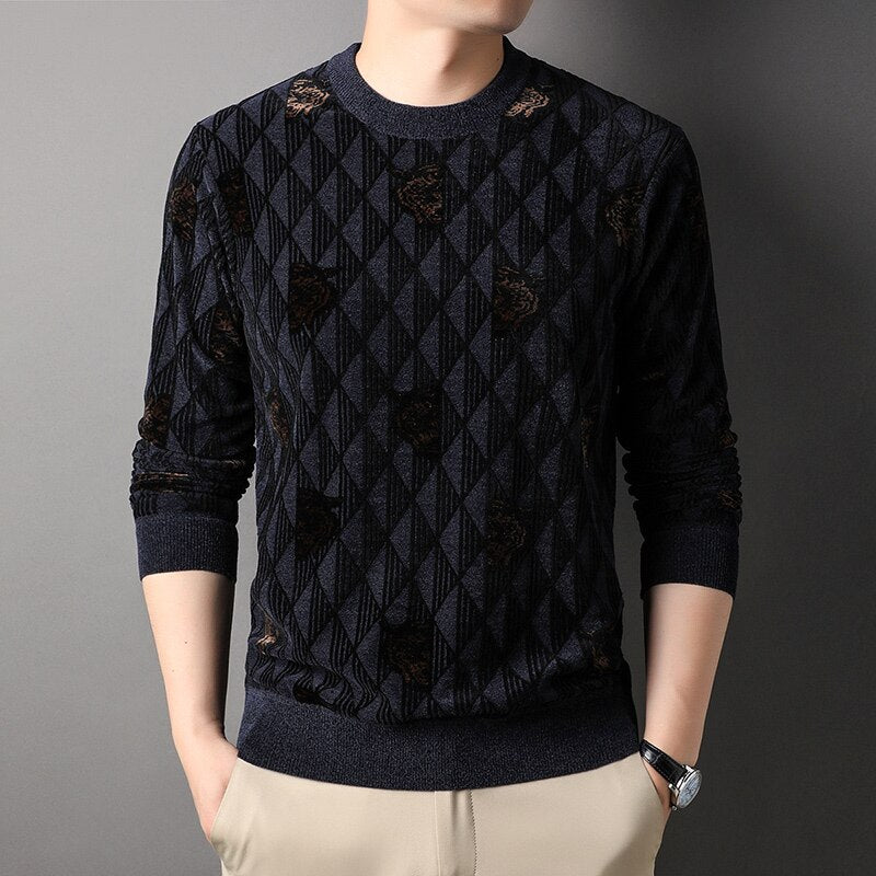 Top Grade Brand Designer Luxury New Fashion Knit Pullover Sweater Men - Executive-Skincare