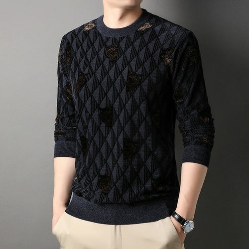 Top Grade Brand Designer Luxury New Fashion Knit Pullover Sweater Men - Executive-Skincare