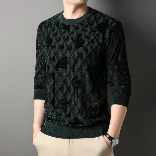 Top Grade Brand Designer Luxury New Fashion Knit Pullover Sweater Men - Executive-Skincare