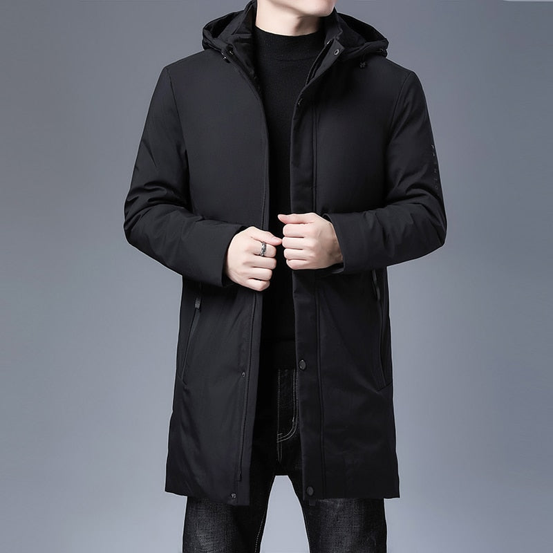 Top Quality Padded Brand Casual Fashion Thick Warm Men Long Parka - Executive-Skincare