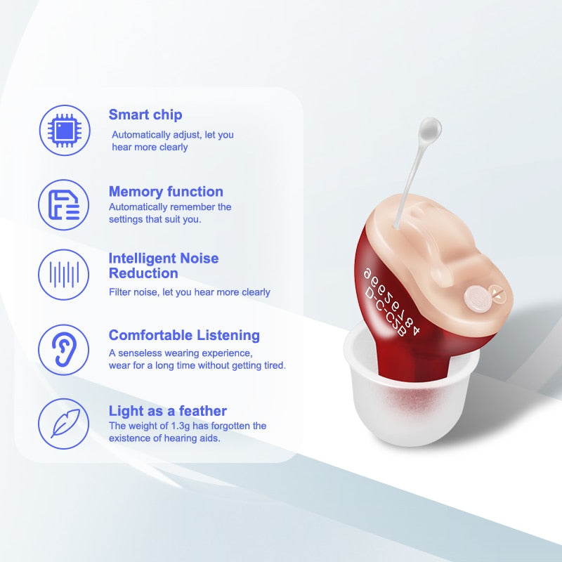 Hearing Aids Audifonos T12 for Deafness/Elderly Adjustable Micro Wireless Mini Size Invisible Hearing Aid Ear Sound Amplifier - Executive-Skincare