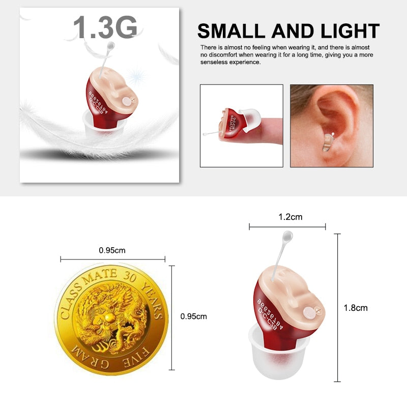 Hearing Aids Audifonos T12 for Deafness/Elderly Adjustable Micro Wireless Mini Size Invisible Hearing Aid Ear Sound Amplifier - Executive-Skincare