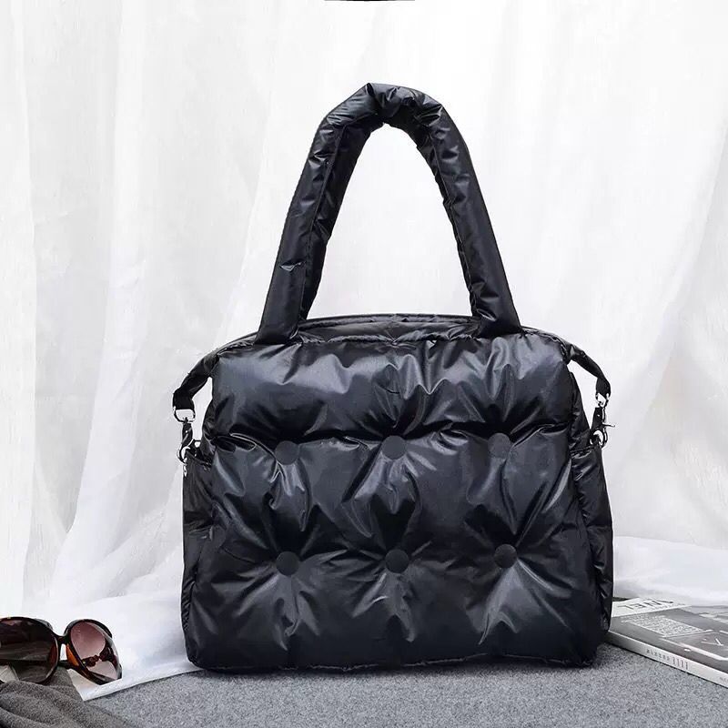 Winter Women Space Pad Cotton Feather Down Bag Bucket Handbag Luxury - Executive-Skincare