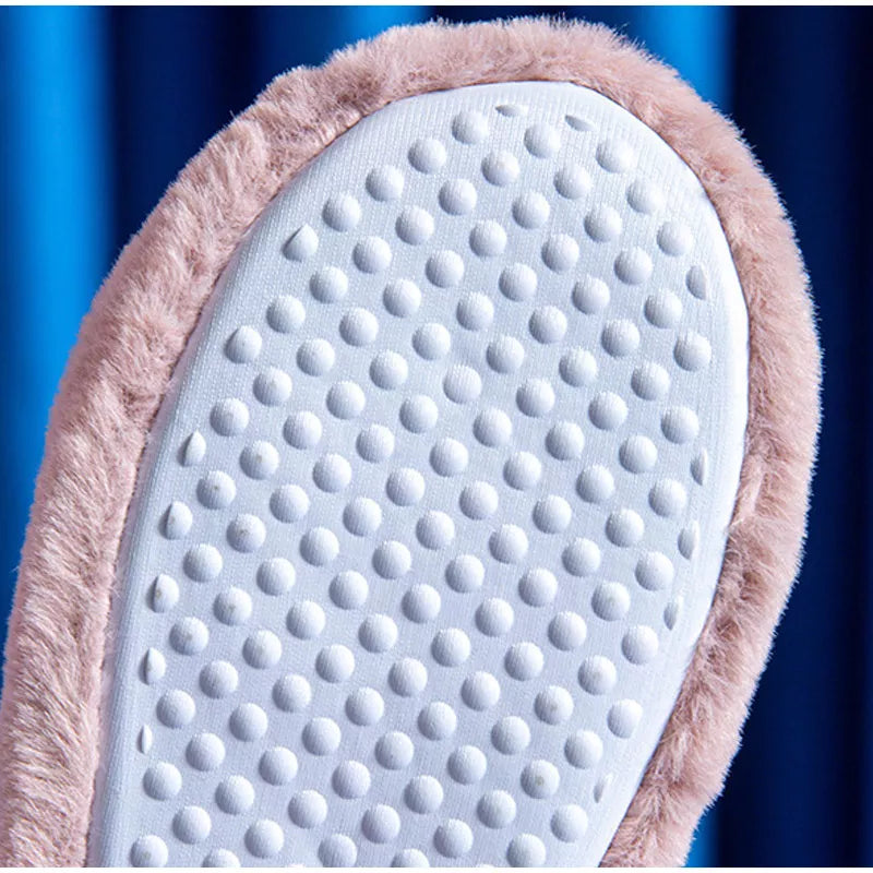 Women Slippers Winter Soft Bow Open Toe Home Cotton Shoes - Executive-Skincare