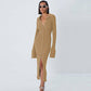 Knit Long Sleeve Sweater Maxi Dress - Executive-Skincare