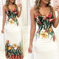 Women's Summer Beach Maxi Boho Floral Dress Sexy Strappy V Neck - Executive-Skincare