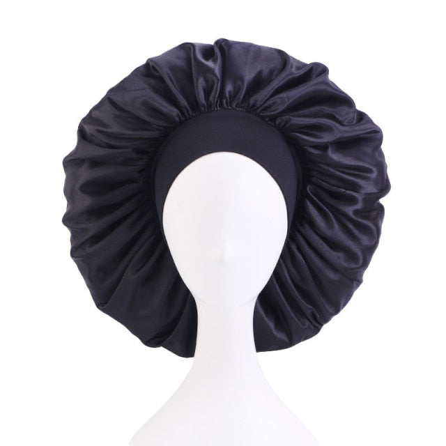 Women Satin Round Cap Sleep Hat Hair Protection Care - Executive-Skincare