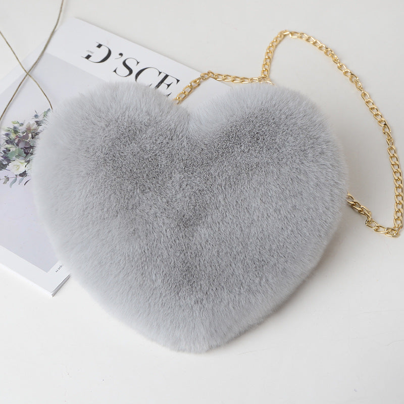 Love Bags For Women Plush Chain Shoulder Bags Valentine's Day Party Bag - Executive-Skincare