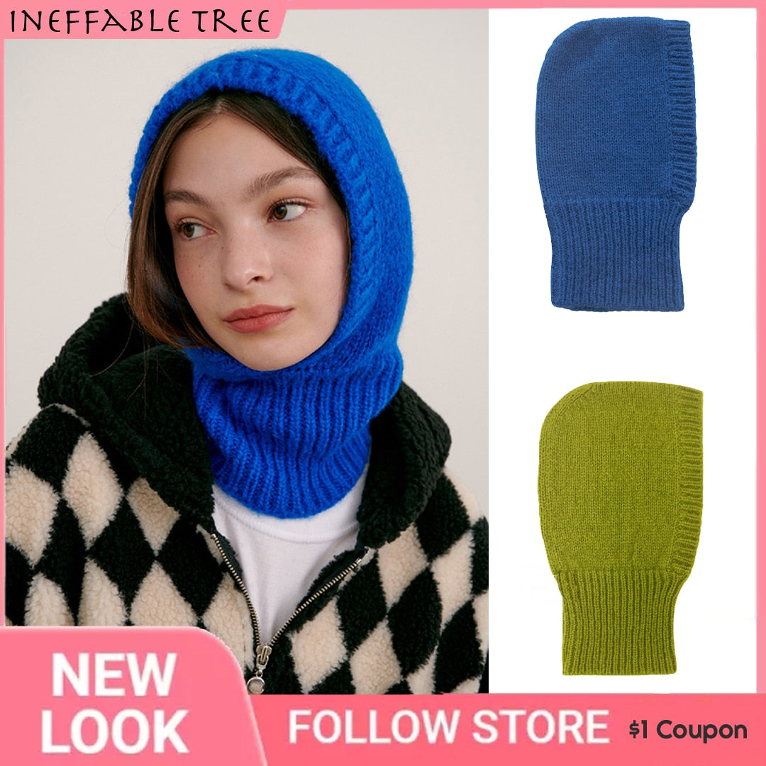 Women's Knitted Balaclava Collar Bonnet - Executive-Skincare