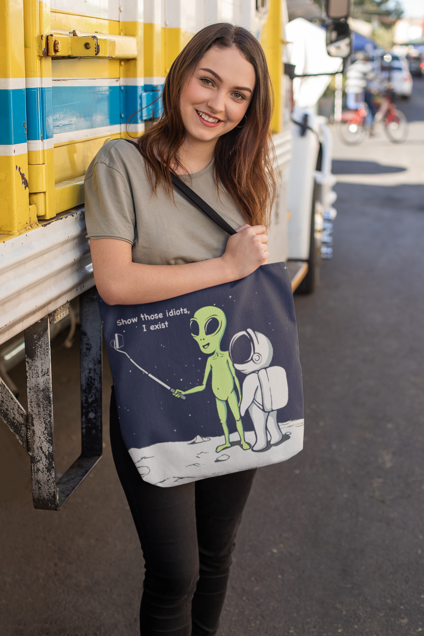 Funny Alien, Show Those Idiots I Exist Tote Bag - Executive-Skincare