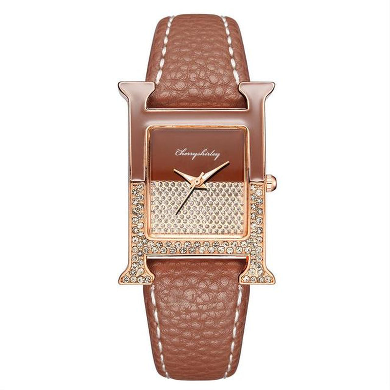 Luxury Brand Women Watches Fashion Crystal with Diamonds High Quality Design Quartz Watch Casual White Leather Strap Gift Clock