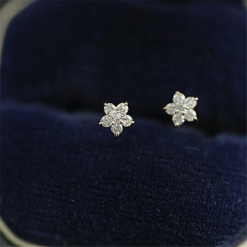 Plated Silver Gold Flower Earrings - Executive-Skincare