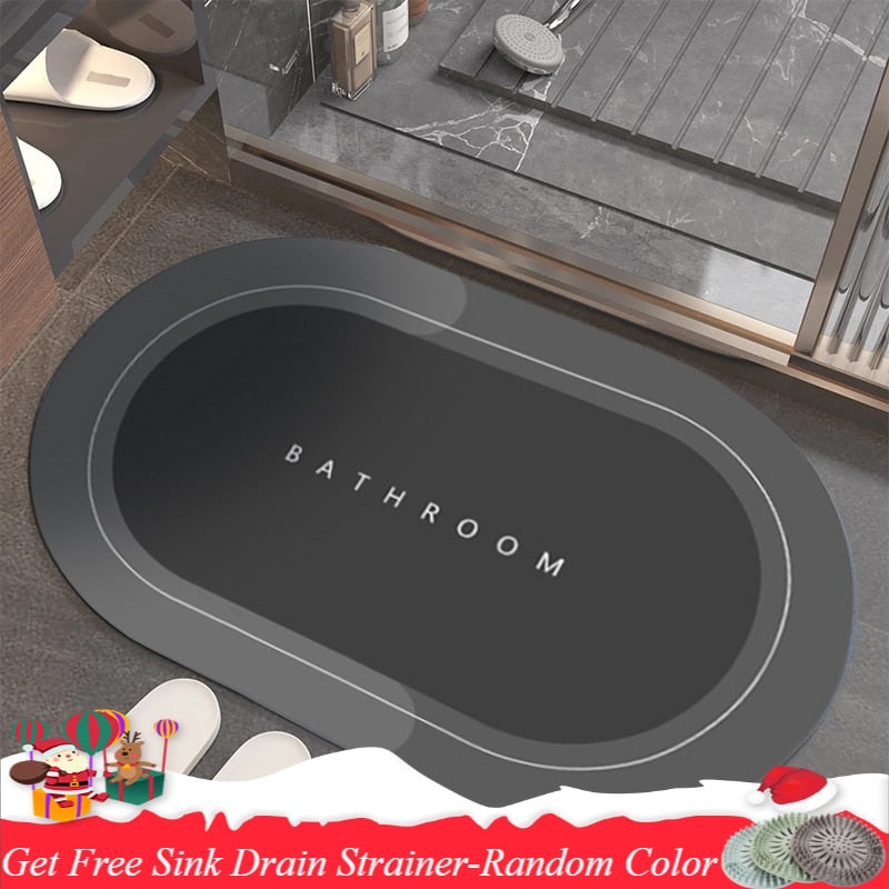 Super Absorbent Bath Mat Quick Drying Bathroom Rug Non-slip Entrance Doormat Nappa Skin Floor Mats Toilet Carpet Home Decor - Executive-Skincare